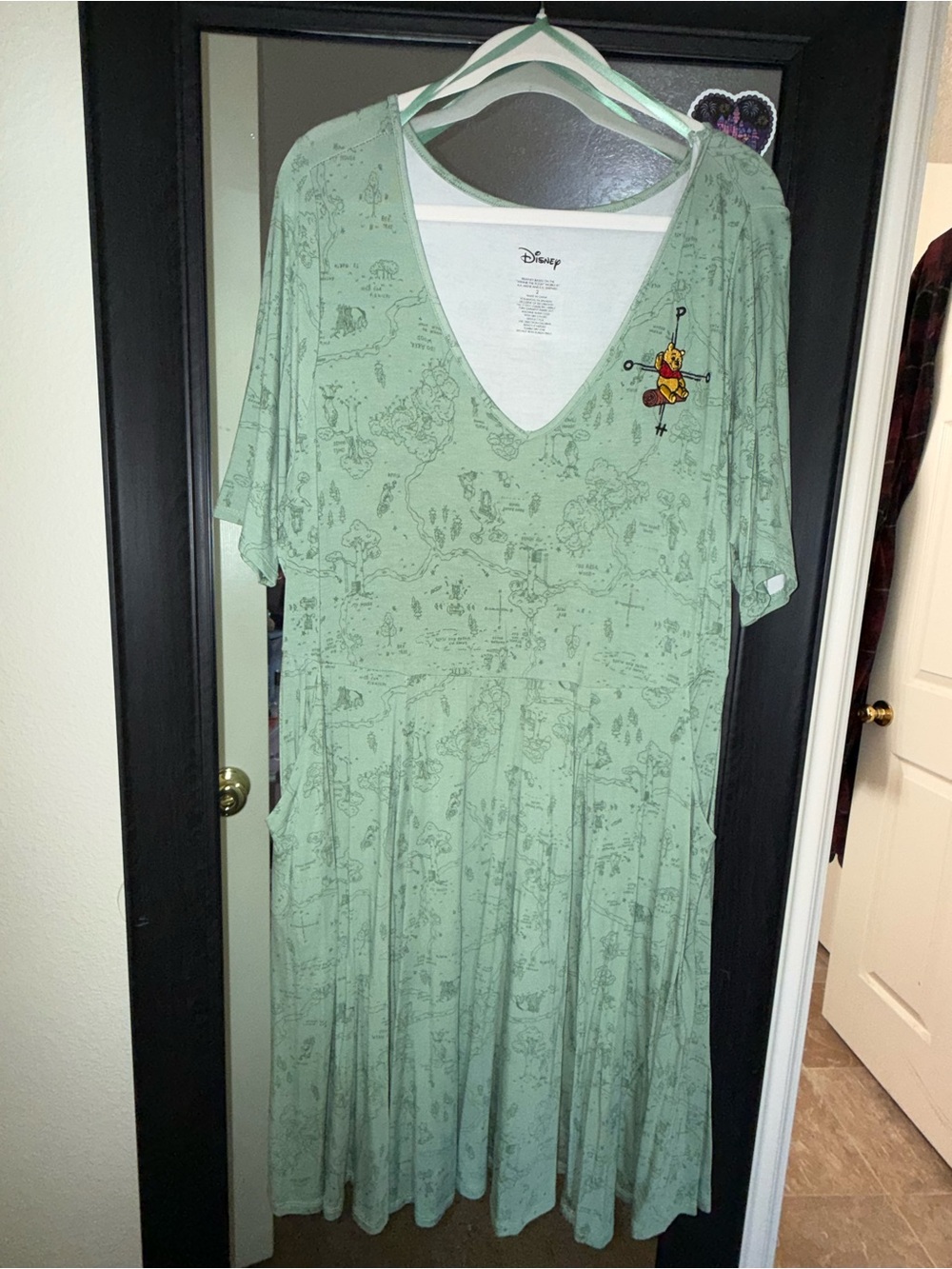 TORRID Disney Women's Sage Green Winnie the Pooh V-Neck Dress